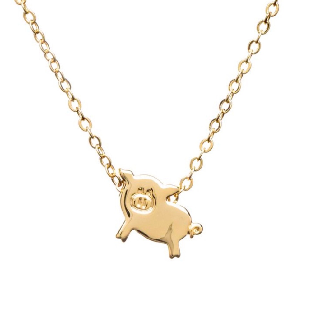 The Hungry Elephant Pig Charm Necklace